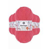 5 Adet Baby One Tüylenmeyen El Örgü İpi Yünü Pembe K254