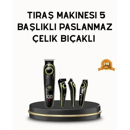 Erkek Bakım Seti 5’i 1 Arada Şarjlı Paslanmaz Çelik Başlıklı