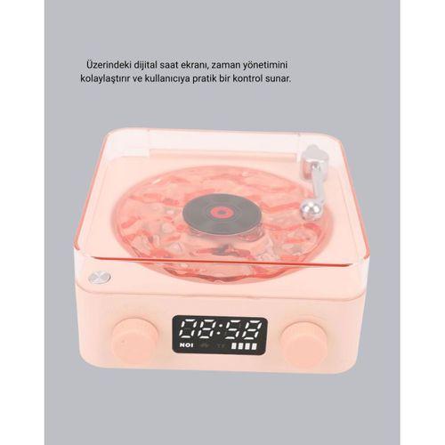 Gece Lambası Stereo Bluetooth Hoparlör Dijital Saat Su Dalgası Efektli 3-ü-1 Cihaz