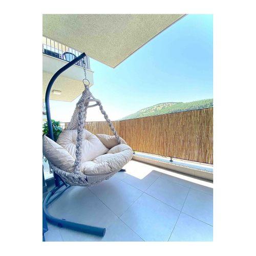 HasırKamış 1m X 5m Hasır Kamış Çit Bambu Gölgelik Bahçe Dekor Misina Örgü Kamış Hasır Doğal