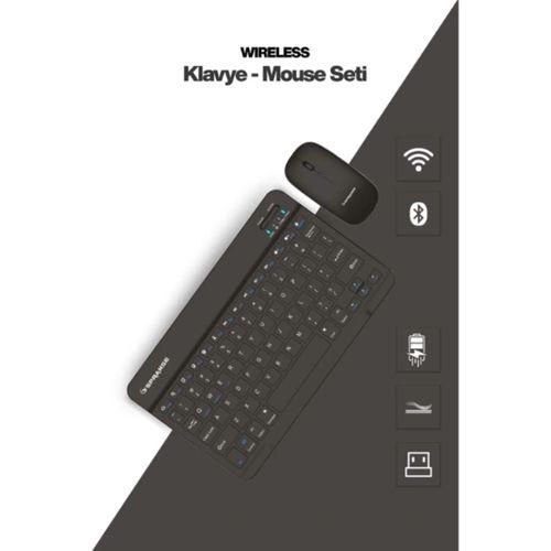 Siyah Kablosuz Klavye Ve Mouse Seti