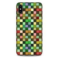 Apple iPhone XS Max Kılıf Patchwork (50) Shockproof Kılıf Karışık Renkli