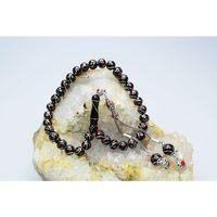 Oltu Taşı Üçlü Çeşmi Bülbül Kırmızı İşlemeli Tespih