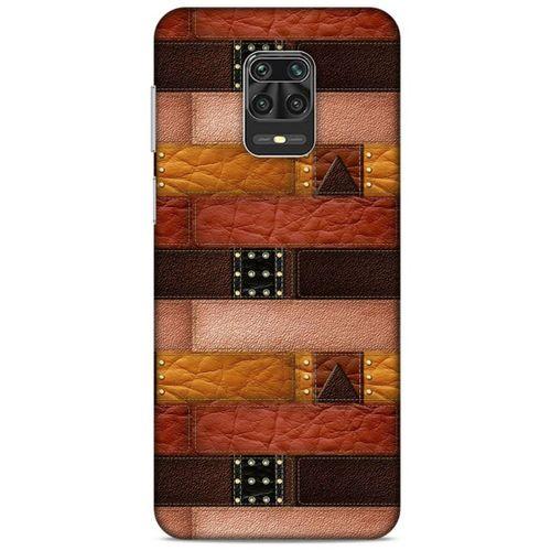 Xiaomi Redmi Note 9 Pro Kılıf Patchwork (33) Hybrid Kılıf Kahve Toz Pembe