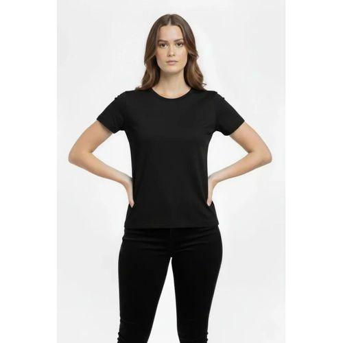 T-Shirt Bisiklet Yaka Slim Fit Likralı Tişört Günlük Basic Body - Siyah