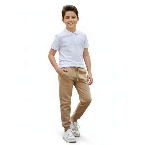 Bej Rengi 3 İplik Manşetli Kız Erkek Çocuk Eşofman Altı BGL-ST05045