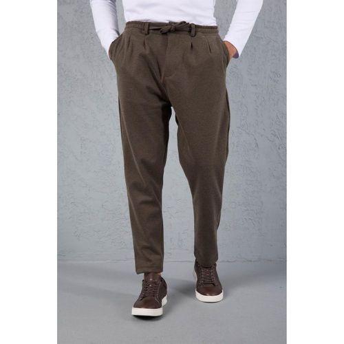 Milos Relax Fit Örme Kaşe Kumaş Fermuarlı Beli Lastikli Jogger Erkek Pantolon - Vizon