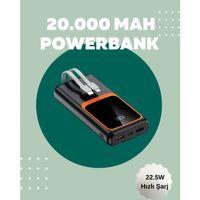 Dijital Ekranlı 20.000 Mah Powerbank | 22.5w Hızlı Şarj + Çoklu Bağlantı Seçeneği