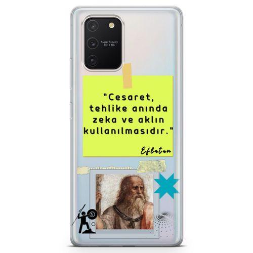 Samsung Galaxy S10 Lite Kılıf Caps Eflatun Arka Kapak Koruma Desenli Full Koruyucu