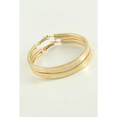 Kare Baklava Desenli Halka Küpe 4,5 cm