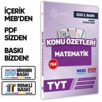 2026 YKS-TYT MEBİ-OGM Matematik Pratik Konu Özet Kitabı RENKLİ A4 Boyut Görsel Destekli BASKI ÜCRETİ