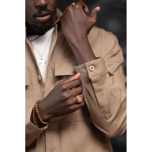 Oversize Çift Kapak Cepli İnce Kanvas Kumaş Astarsız Gömlek