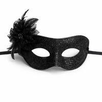 Siyah Simli Tüylü Balo Maskesi