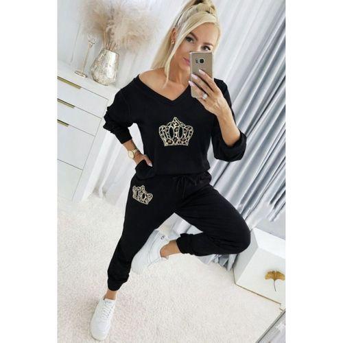 Kadın Uzun Kollu V Yakalı Desenli Viskon Iki Iplik Bluz Ve Pantolon Ikili Takım