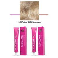 2 li Set Premium 12.01 Yoğun Küllü Süper Açıcı - Kalıcı Krem Saç Boyası 2 X 50 g Tüp