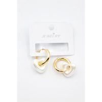 İnci Kalp Küpe - Altın