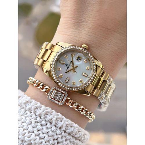 Daniel Klein Çelik Kordonlu 2 Yıl Garantili 3 Atm Suya Dayanıklı Kadın Kol Saati+Bileklik BD.10108.2