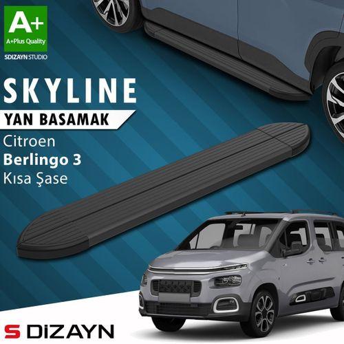 S-Dizayn Citroen Berlingo 3 Kısa Şase Skyline Siyah Yan Basamak 203 Cm 2018 Üzeri A+ Kalite