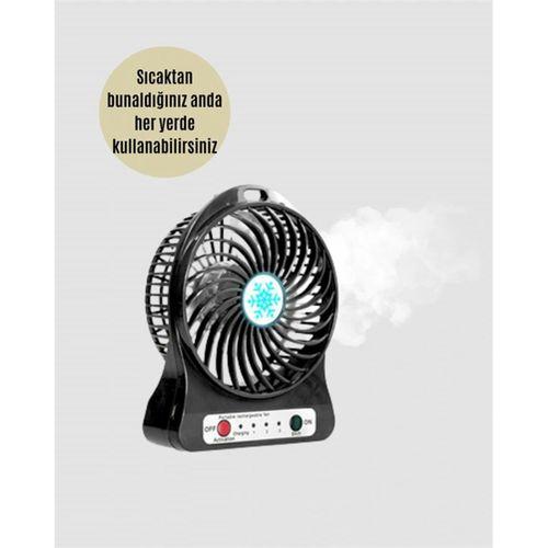 Mini Usb Fan – Şarj Edilebilir, Işıklı, 3 Kademe, Taşınabilir Masaüstü Vantilatör