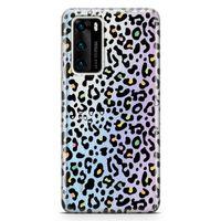 Huawei P40 Kılıf Colorful Leopar Arka Kapak Koruma Desenli Full Koruyucu