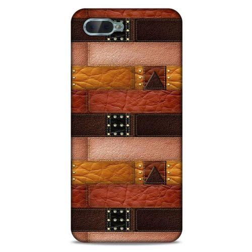 Oppo Rx17 Neo Kılıf Patchwork (33) Hybrid Kılıf Kahve Toz Pembe