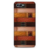 Oppo Rx17 Neo Kılıf Patchwork (33) Hybrid Kılıf Kahve Toz Pembe
