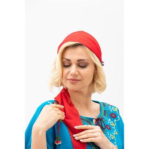 Kısa Kol Şile Bezi Gülseren Uzun Yazlık Otantik Elbise Turkuaz Trkz