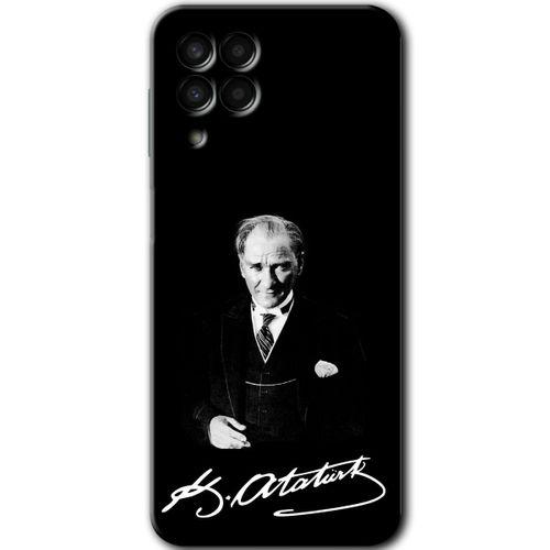 Potkal Hediye Fabrikası Samsung Galaxy M33 Kılıf HD Desen Baskılı Arka Kapak - Atatürk İmza