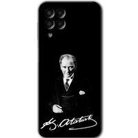 Potkal Hediye Fabrikası Samsung Galaxy M33 Kılıf HD Desen Baskılı Arka Kapak - Atatürk İmza