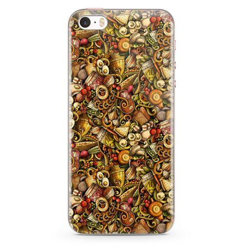 Apple iPhone SE Kılıf Gastronomi Doodle Arka Kapak Koruma Desenli Full Koruyucu