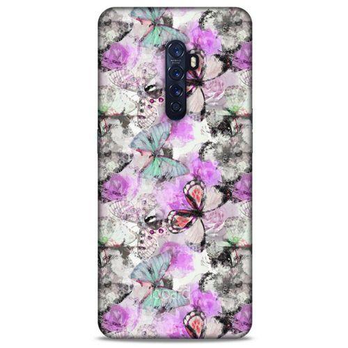 Oppo Reno 2 Kılıf Kelebek Etkisi (15) Antişok Kılıf Mor Beyaz