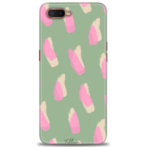 Oppo RX17 Neo Kılıf HD Baskılı Kılıf - Pembe Krem + Tam Ekran Koruyucu