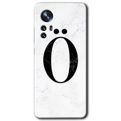 Xiaomi Mi 12 HD Baskılı Kılıf + 9D Tam Ekran Koruyucu - Beyaz Mermer Desenli Ö Harfi