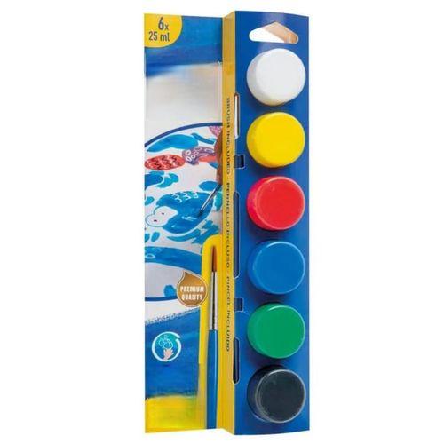 Yıkanabilir Sulu Boya 25 ml x 6 Renk Fırçalı Set