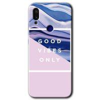 MRCİLETİSİM Xiaomi Redmi Note 7 Kılıf HD Desen Baskılı Arka Kapak+Temperli Cam - Good Vibes