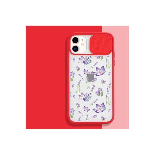 Mor Lavanta Tasarımlı iPhone 11 Kırmızı Telefon Kılıfı