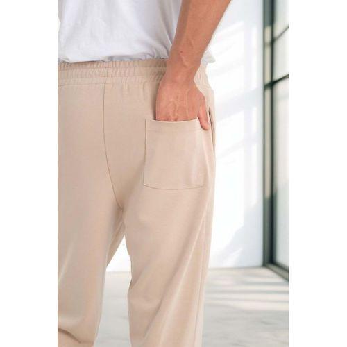 Scuba Modal Kumaş Relaxed Fit Erkek Eşofman Altı Pantolon - Bej