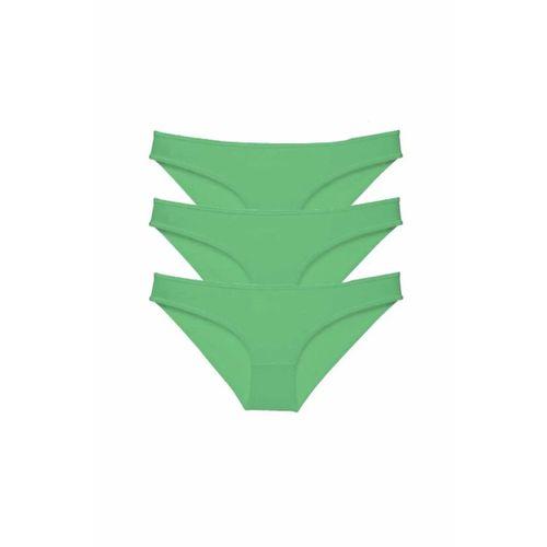 3 adet Süper Eko Set Likralı Kadın Slip Külot Yeşil