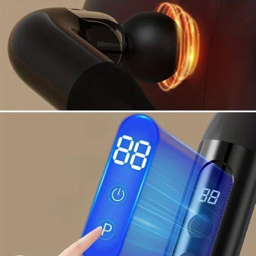 4 Farklı Başlıklı Uzun Saplı Derin Doku Masaj Tabancası, Boyun, Omuz ve Sırt için Ergonomik Saplı Çoklu Masaj Modlu Taşınabilir Masaj Aleti