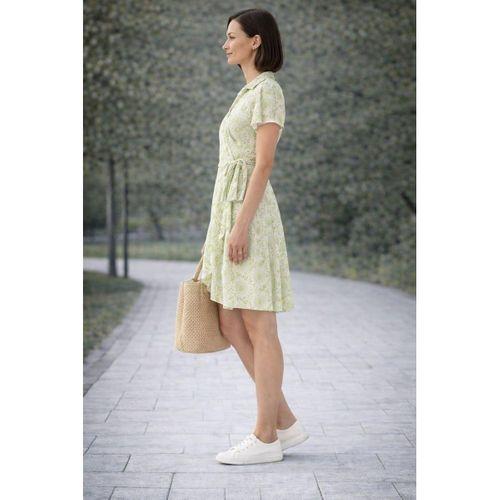 ALEXANDERGARDI Yaka Detaylı Kuşaklı Volanlı Elbise