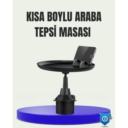 360° Döner Araç Bardaklık Tepsisi Geniş Yemek Alanlı Telefon Standlı