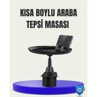 360° Döner Araç Bardaklık Tepsisi Geniş Yemek Alanlı Telefon Standlı