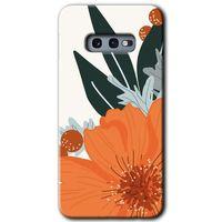 Potkal Hediye Fabrikası Samsung Galaxy S10e HD Baskılı Kılıf + 9D Tam Ekran Koruyucu - Portakal Çiçeği