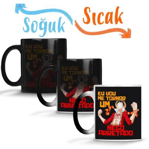 Luffy Nego Arretado Sihirli Kupa Bardak Porselen