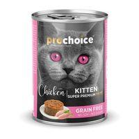 Prochoice Yavru Kediler İçin, Tahılsız, Tavuk Etli Ezme Konserve 12x400 gr