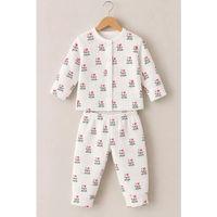 3-12 Ay Seviyorum Baskılı Çıtçıtlı Penye Bebek Pijama Takımı