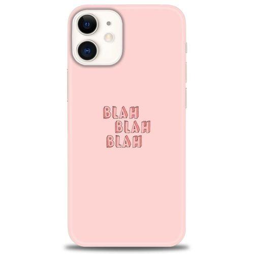iPhone 12 Kılıf HD Baskılı Kılıf - Blah Blah + Tam Ekran Koruyucu