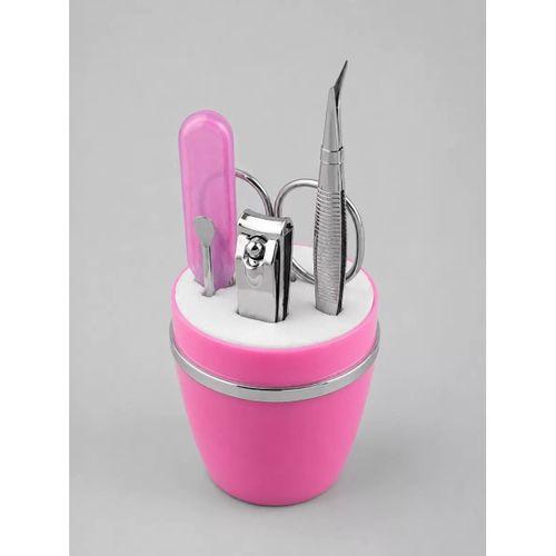 Pembe Manikür Pedikür Bakım Seti Cımbız Tırnak Makası Makas Törpü