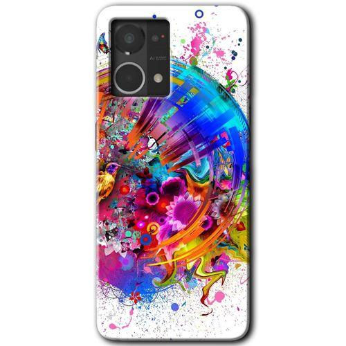 MRCİLETİSİM Oppo Reno 7 4G Kılıf HD Desen Baskılı Arka Kapak+Temperli Cam - 4K Clock