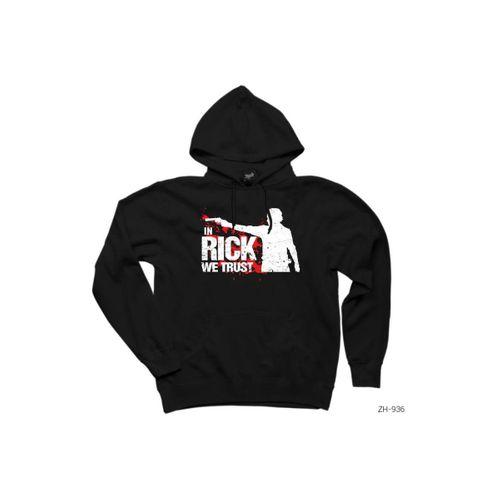 The Walking Dead Rick Trust Siyah Kapşonlu Sweatshirt Hoodie